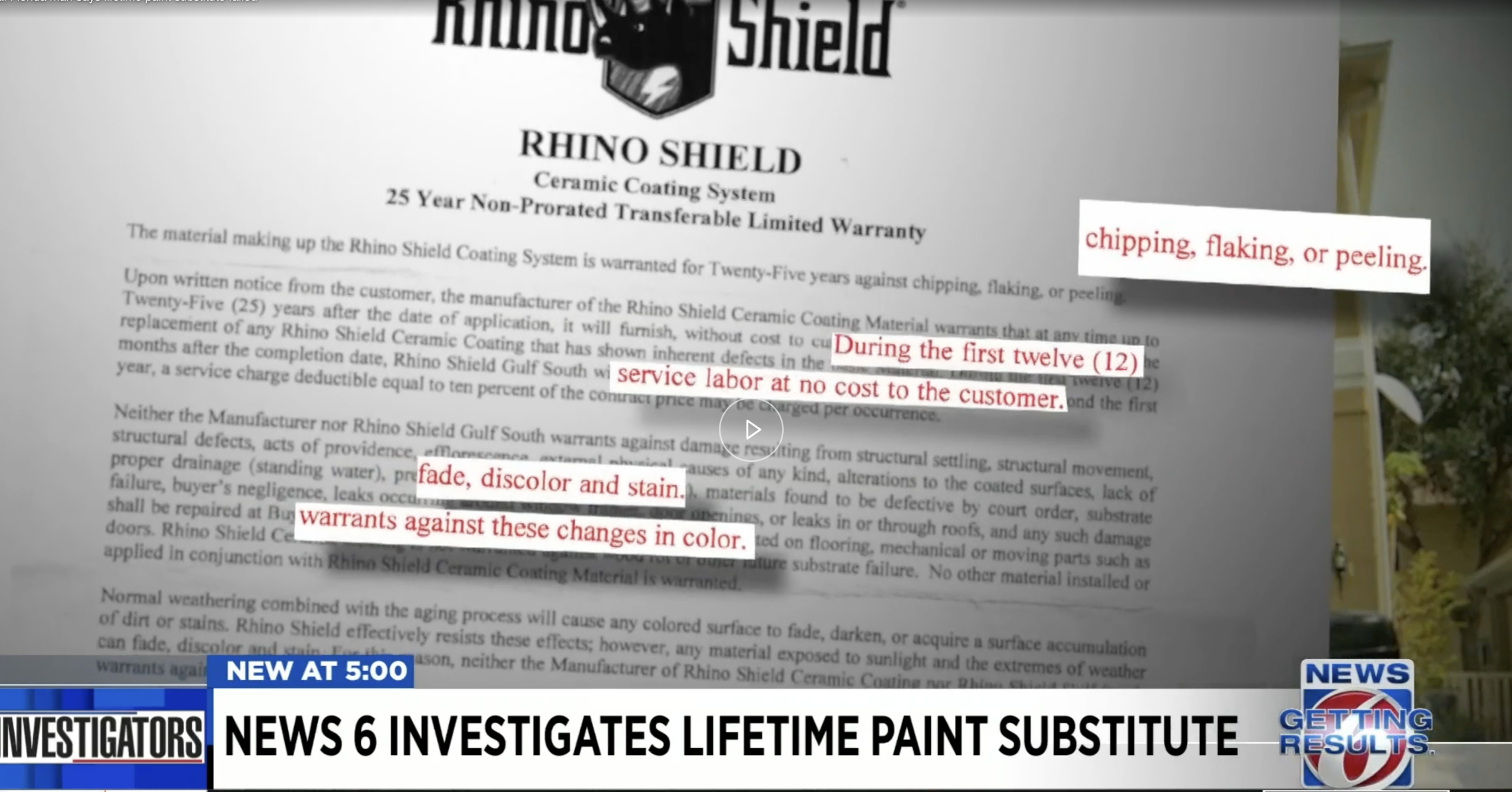 Rhino Shield 1 Year Labor Warranty